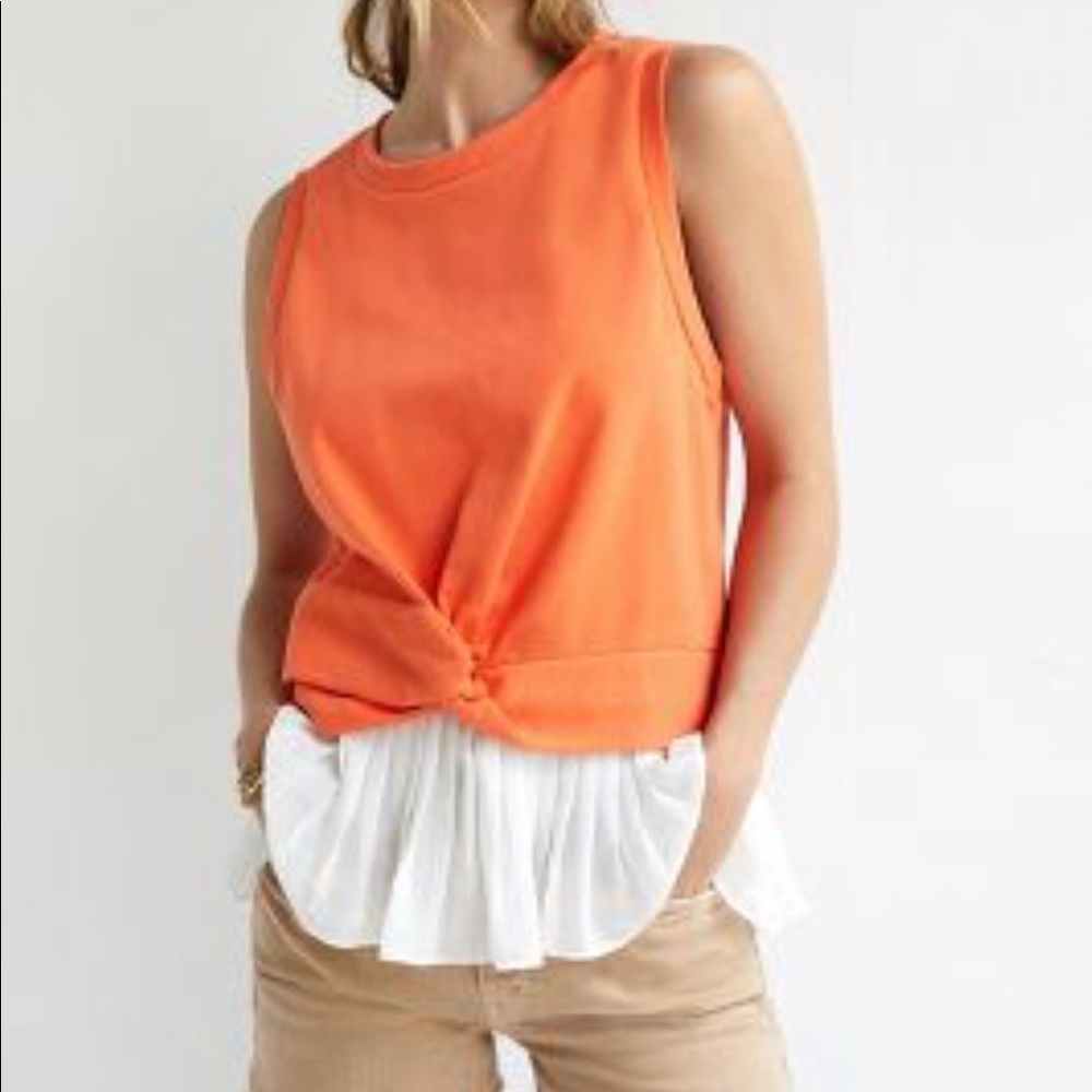 Anthropologie Twist Front Tank